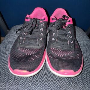 Women's Black and Pink Nike Shoes